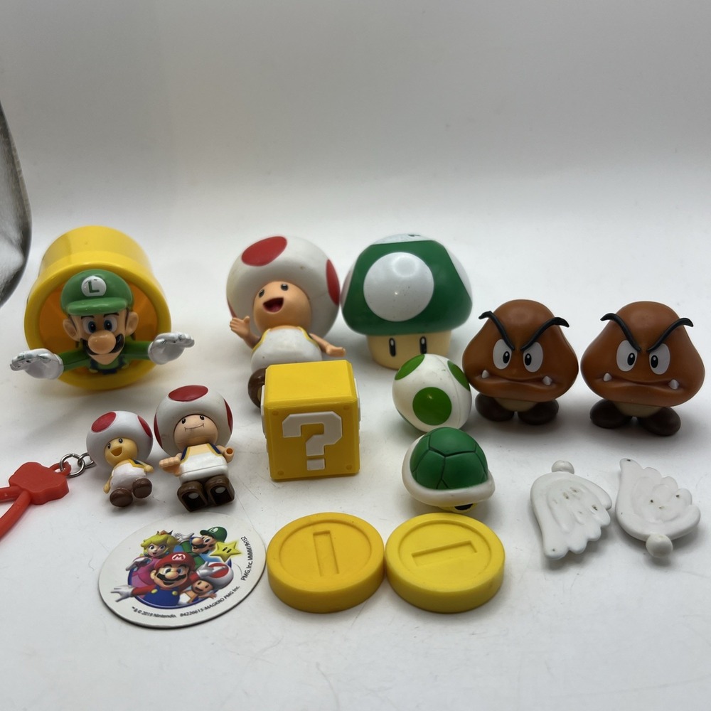 Nintendo Super Mario Bros Happy Meal Micro Figure Toy Lot Goomba Toad Warp Pipe